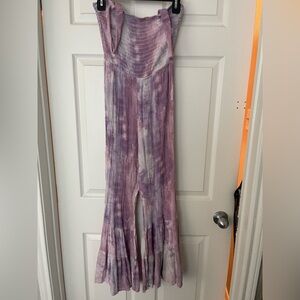 Bell-Bottom Purple Tie-Dye Jumpsuit/Romper